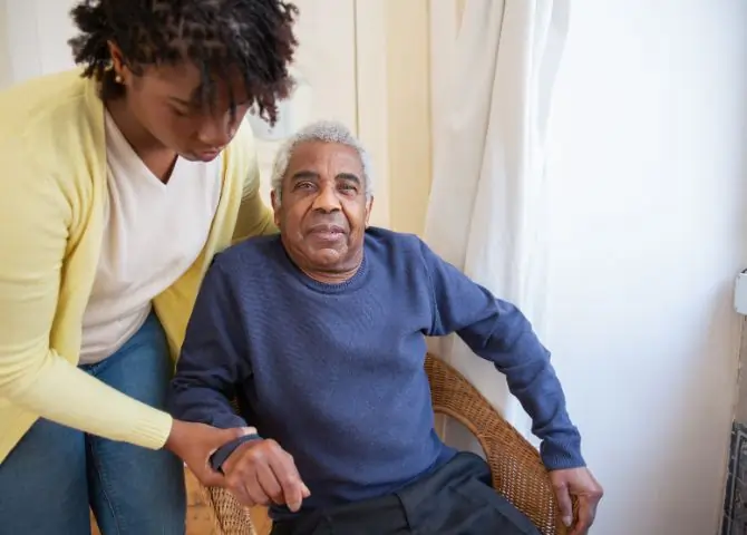 care assistant looking after a service user